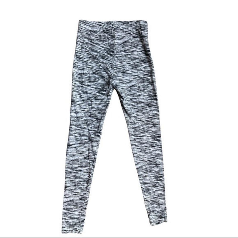 Flirtitude active size small leggings, Black white and gray stripes soft